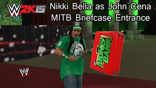 WWE 2K15 PC Mod  Nikki Bella as John Cena MITB Briefcase Entrance [upl. by Heinrick]