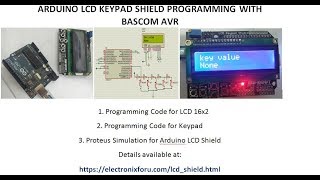 ARDUINO LCD 16 x 2 KEYPAD SHIELD PROGRAMMING WITH BASCOM AVR [upl. by Arnoldo]