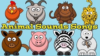 Animal Sound Songs Collection for Children  Learn Sounds Animals Make  Kids Learning Videos [upl. by Ynafets]