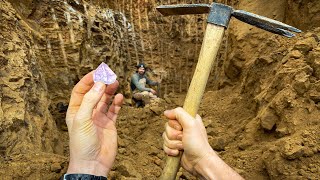 Found Rare Amethyst Crystals While Digging in Backyard Unbelievable Find [upl. by Reger631]