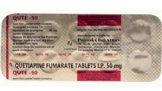 QUTE 50 Tablets QUETIAPINE FUMARATE TABLETS IP 50 mg [upl. by Shrier]