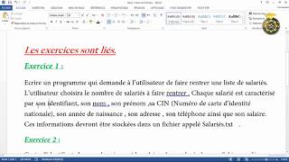 Exercice 1 dans les fichiers partie 1 [upl. by Edobalo]