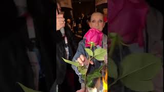 Celine Dion greeted with roses and cheers after her Olympics opening shorts [upl. by Witherspoon838]