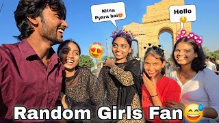 Randomly Girls Fans in India gate😅🤩  Guddu Vlogs [upl. by Yeslrahc]