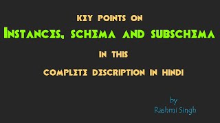 Instancesschema and subschema in DBMSin hindi [upl. by Derina]