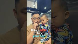 Things NOT to teach your Son 👃🏻👆🏻 funny cute baby dad life skills learning [upl. by Dnalerb]