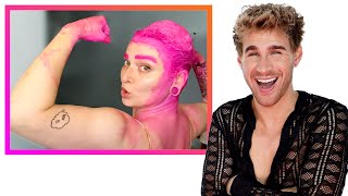 Hairdresser Reacts to People Dying Their Hair Bright Pink [upl. by Mian]