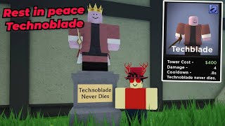 Rest in peace Technoblade  Tower Blitz memorial statue [upl. by Wald65]