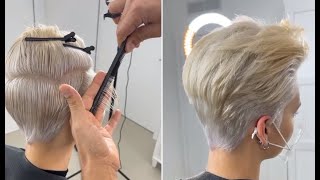 Short Pixie Haircut and Hairstyle for women  Very Short layered cutting tips amp techniques [upl. by Lucien718]