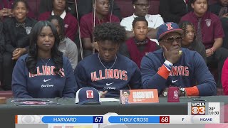 Cardinal Ritter QB signs to play for Illini [upl. by Anatolio591]