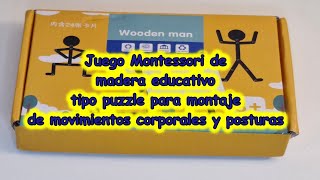 Juego educativo estilo Montessori rompecabezas de posturas corporales [upl. by Niveg944]