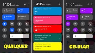 Como ter a central de controle da Xiaomi em qualquer celular  Mudar Cor das Notificações Android [upl. by Almeida]