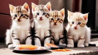 Funny kittens playing in the morning cats kittens funnycats [upl. by Jahn592]