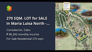 270 SQM LOT for SALE in Maria Luisa North  Consolacion Cebu [upl. by Casilda663]