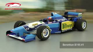 ckmodelcarsvideo Michael Schumacher Benetton B195 1 Pazifik GP F1 Weltmeister 1995 Minichamps [upl. by Kenward]