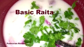 Basic Raita Recipe  Side Dish for Biryani and Pongal [upl. by Neumark]