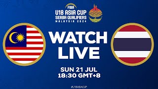 Malaysia v Thailand  Full Basketball Game  FIBA U18 Asia Cup 2024  SEABA Qualifiers [upl. by Benkley]