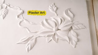 DIY PLASTER WALL ART  Basrelief Sculpture Home Decor [upl. by Murray]