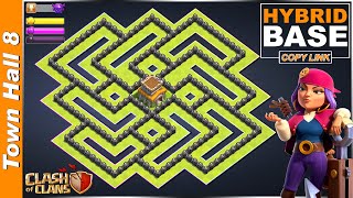 BEST Town Hall 8 TH8 HybridFarming Base Layout  Copy Link 2023  Clash of Clans [upl. by Amimej]