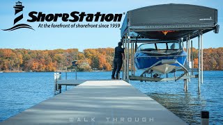 5000lb ShoreStation Hydraulic Lift with Revolution Top Screens FULL WALK THROUGH [upl. by Selrahc]