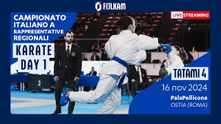 Karate  Campionato Italiano Rappresentative Regionali 2024  Day1 Tatami4 [upl. by Boylan942]