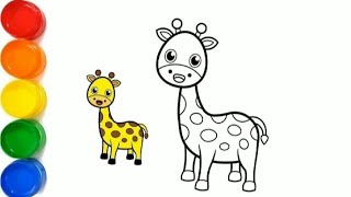 How to draw an easy giraffe for kids and toddlers [upl. by Neerroc]