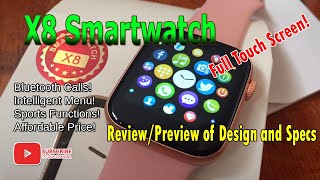 X8 Smartwatch Unboxing Review  Specs Menus and Features [upl. by Alford]