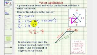 Ex Vector App  Find the Resultant Vector of a 2 Direction Walk [upl. by Christen]