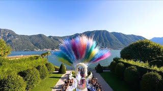 Spectacular Daytime Wedding Fireworks at legendary Villa Balbiano on Lake Como [upl. by Ennovi]