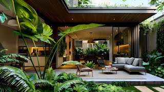 Tranquil Modern Courtyard Design  Tropical Plants amp Minimalist Interior Space  4DXDESIGN [upl. by Athalee181]