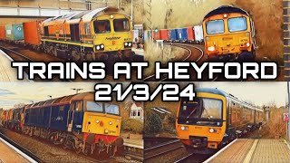 Trains at Heyford 21324 including passenger freight amp LSL ECS operations [upl. by Ruben]