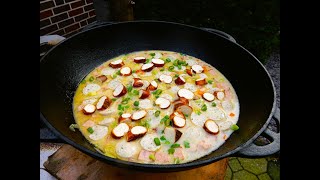 Bayern Eintopf Zutaten Weißwurst Leberkäse und Bretzel Kazan Dutch Oven Rezepte One Pot [upl. by Aedrahs]