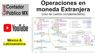 Práctica contable de moneda extranjera  Uso de cuentas complementarias  Contador Público MX [upl. by Hilten]