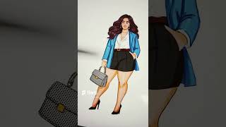 Fashion illustration  illustration of 3 plus size women using ipad pro [upl. by Enileda]