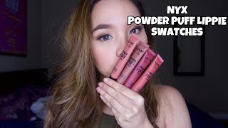 NYX  POWDER PUFF LIPPIE SWATCHES [upl. by Enyrb]