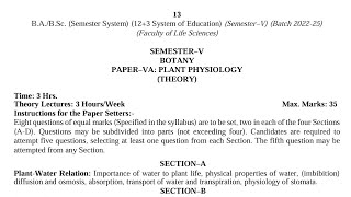 BSc 5th Semester Botany Syllabus 2024 GNDU University  Bsc 5th Semester Syllabus 2024 [upl. by Chaim914]