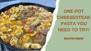 Irresistible Cheesesteak Tortellini Pasta Recipe – Ready in Just ONE Pot [upl. by Civ]