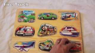 Melissa and Doug Wooden Vehicle Sound Puzzle REVIEW [upl. by Neslund]