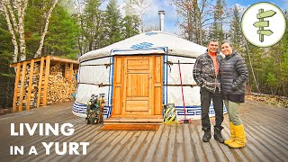 Couple Living in a Yurt as a Simple amp Affordable Tiny House Alternative [upl. by Guglielma545]