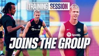 OLMO TRAINS WITH THE SQUAD  FC Barcelona Training 🔵🔴 [upl. by Ailel]