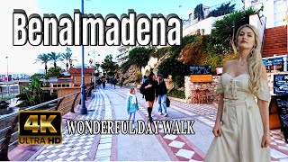 Benalmadena Spain wonderful day walk  Costa del Sol Malaga 4K january 2024 [upl. by Eniarol]