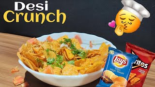 Tortilla chips with Indian Tadka Easy Evening Snack asmr food satisfying cooking tasty [upl. by Aloise]