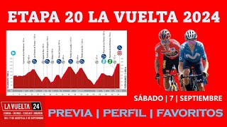 ETAPA 20 LA VUELTA 2024  LA PREVIA  Recorrido y Favoritos [upl. by Pawsner]