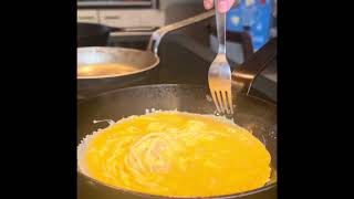 Nearly nonstick Scrambling eggs in a carbon steel fry pan [upl. by Nonez]