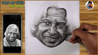 How To Shade A Face  APJ ABDUL KALAM DRAWING  Shading tutorial for beginners  Sanju Arts [upl. by Aiuqes]