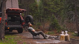 SOLO 4Runner Camping in RAIN  ASMR 4K  Montana Short Film [upl. by Hafeetal]