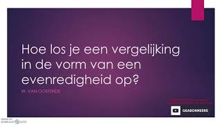 Hoe los je een vergelijking in de vorm van een evenredigheid op [upl. by Caro]