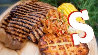 BBQ COLA STEAK RECIPE  Sorted Food [upl. by Enyallij]