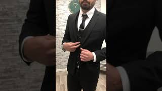 Costume homme noir Mario Milano 3 pièces [upl. by Sabas]