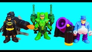 Batman Penguin and Green Arrow have a Launcher Battle creative play [upl. by Sitoiyanap]